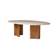 Load image into Gallery viewer, Solvia | Modern Oval Travertine Dining Table