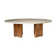 Load image into Gallery viewer, Solvia | Modern Oval Travertine Dining Table