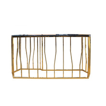 이미지를 갤러리 뷰어에 로드 , 가짜 대리석 상판과 금속 프레임이 있는 Capone 콘솔 테이블