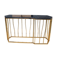 이미지를 갤러리 뷰어에 로드 , 가짜 대리석 상판과 금속 프레임이 있는 Capone 콘솔 테이블