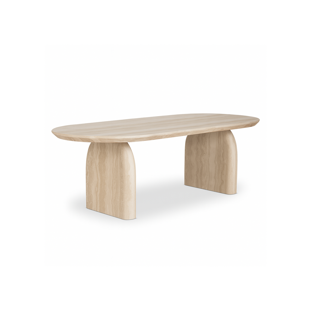 Elara Travertine | Modern Dining Table