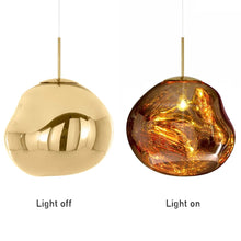 Load image into Gallery viewer, Irregular Glass Ball Metal Single Light Small Mirror Pendant Light in Gold

