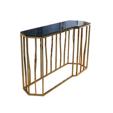 Load image into Gallery viewer, Capone Console Table with Faux Marble Top &amp; Metal Frame
