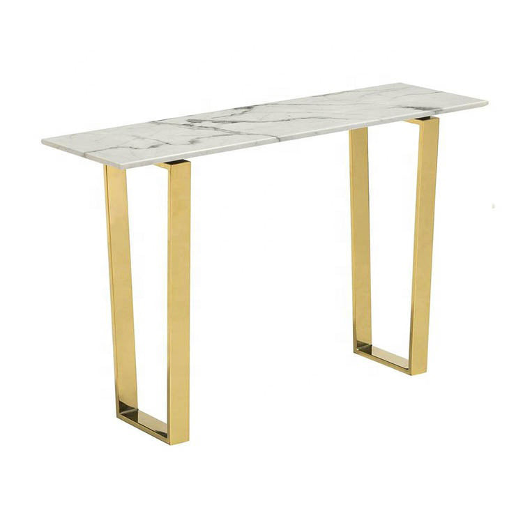 Boni Console Table with Marble Top & Metal Frame